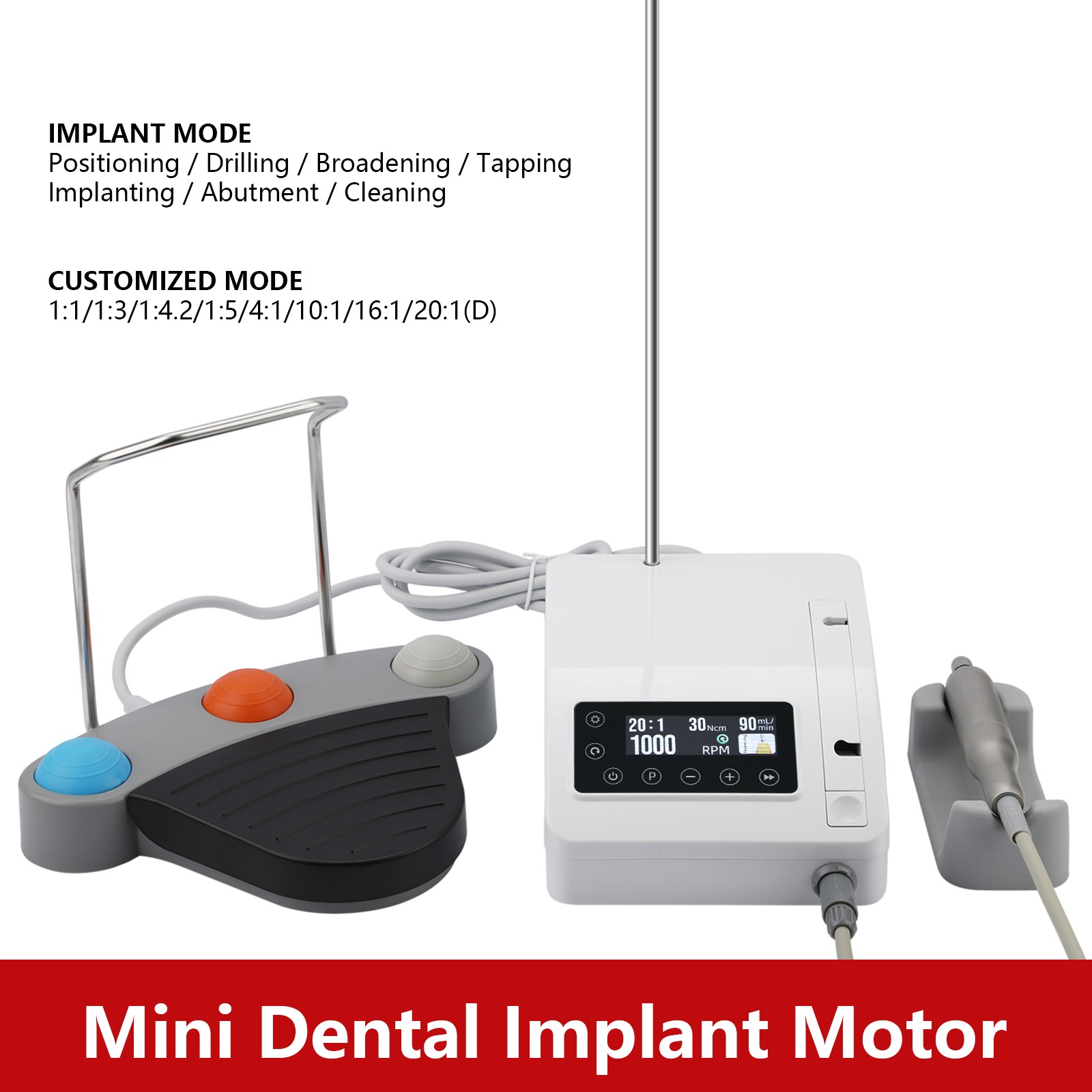 Dental Mini Implant Motor Surgical Brushless LED Electric Motor Surgery PLH‑VM3