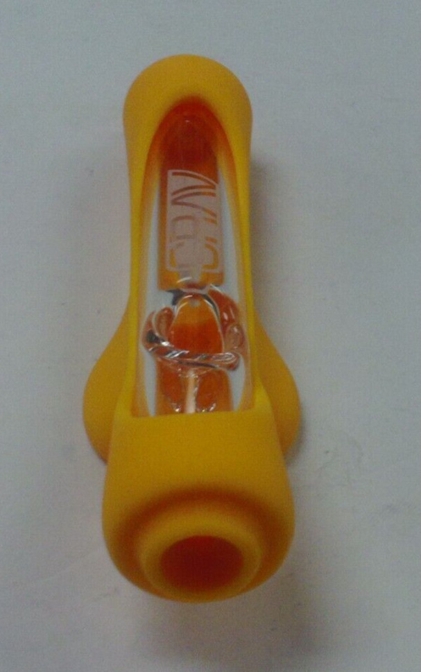 GRAV LAB MINE STEAMROLLER SILICONE SKIN BOROSILICATE GLASS HAND PIPE 6″ PEACH