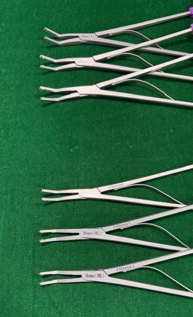 6pc Laparoscopic Open Surgery Hem-o-Lok Applier Purple (L)/ Black (ML) Reusable