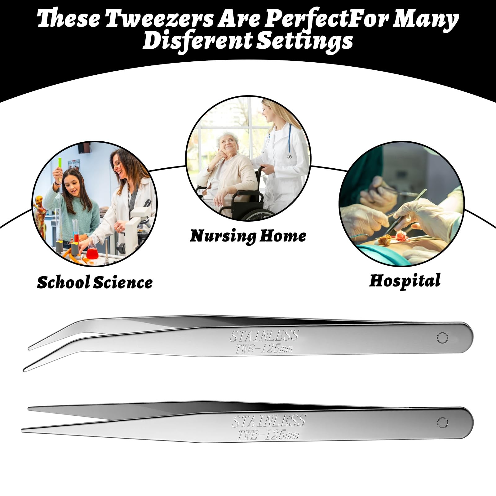 40 Pcs Stainless Steel Tweezers Set, Upgraded High Precision Tweezers, High-e…