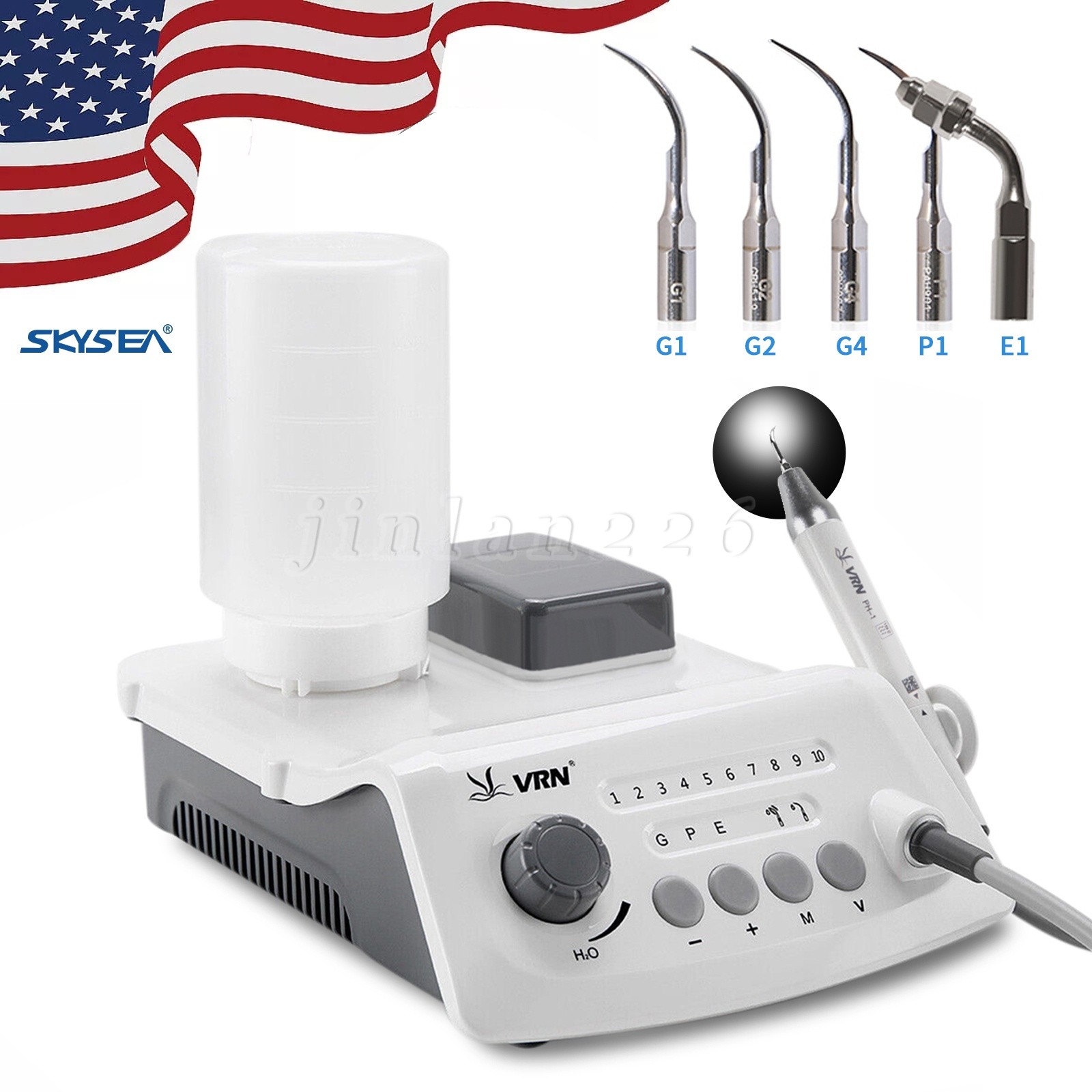USA Cavitron Dental Ultrasonic Scaler fit EMS + LED Handpiece+Tips+Bottle VRN-A8