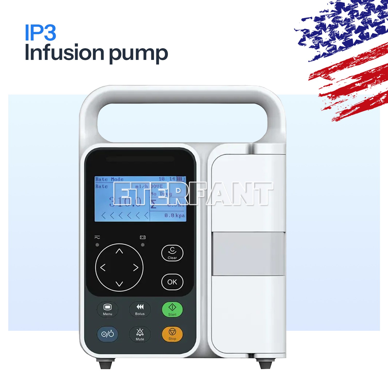Adjustable Infusion Pump/Syringe Pump Built-in Battery Alarm for Medical Lab Use