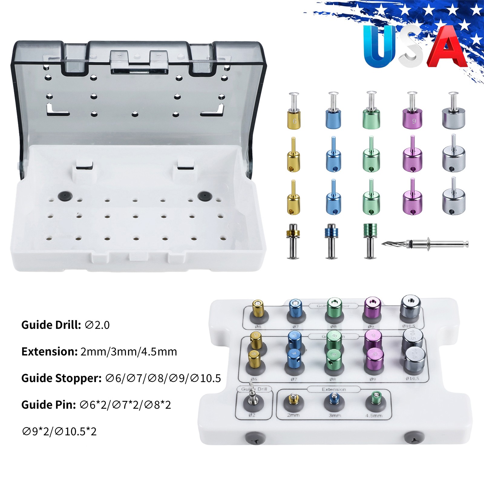 Dental Implant Drill Guide Positioning Space Drill Pilot Pins Spacing An Implant