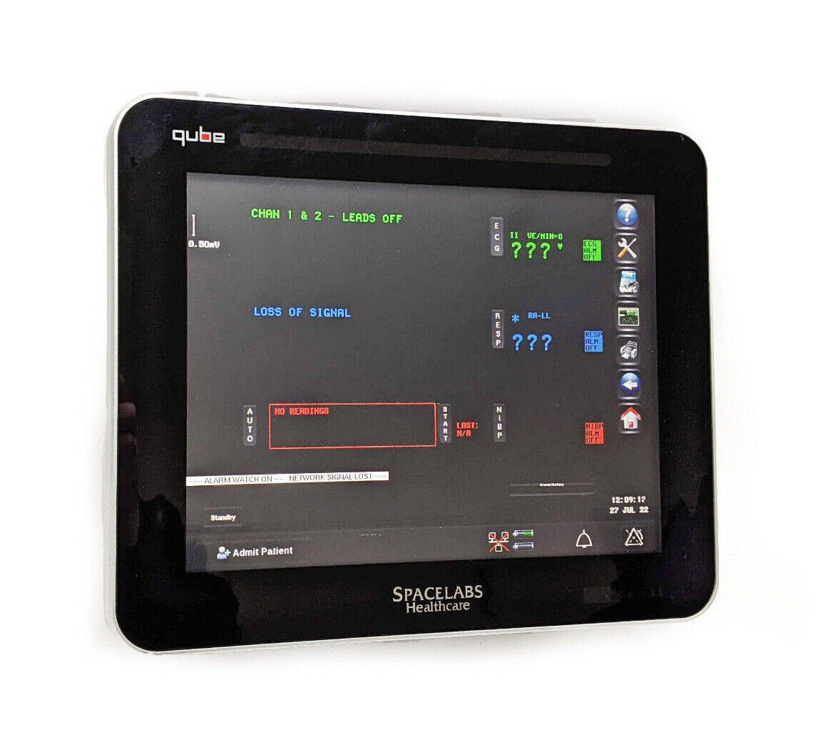 Spacelabs Qube 91390 Compact Bedside Monitor w/ 91496 Module & Adapter