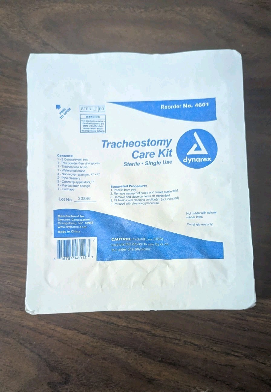 18ct Dynarex Tracheostomy Care Kit, Single Use, free, Sterile, 4601