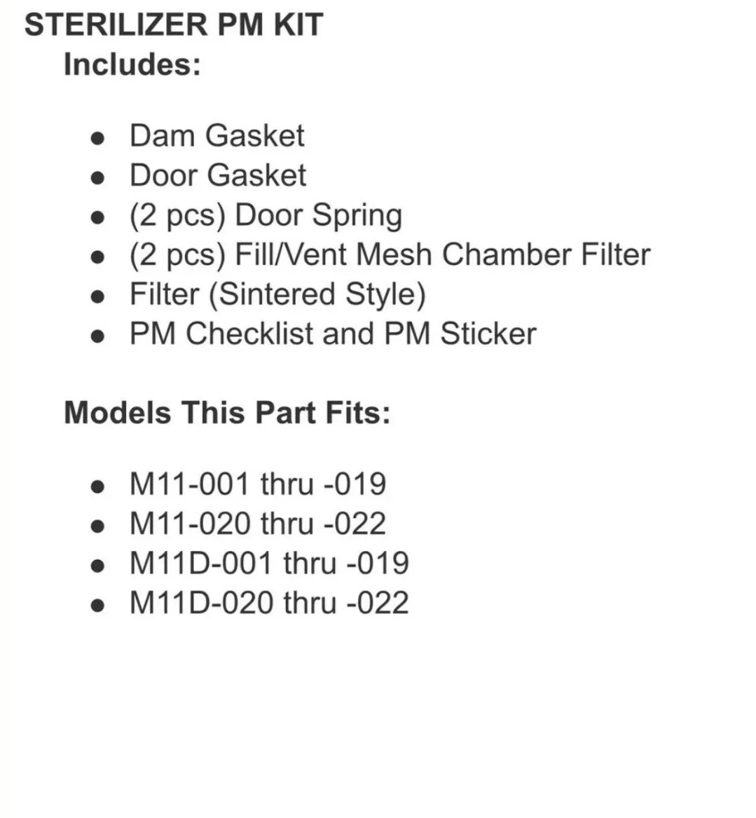 Sterilizer PM Kit Midmark – Ritter M11, M11D MIK080 Dam Gasket Door Gasket
