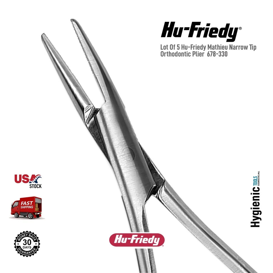 LOT OF 5 HU FRIEDY Mathieu Narrow Tip Orthodontic Plier | 678-330