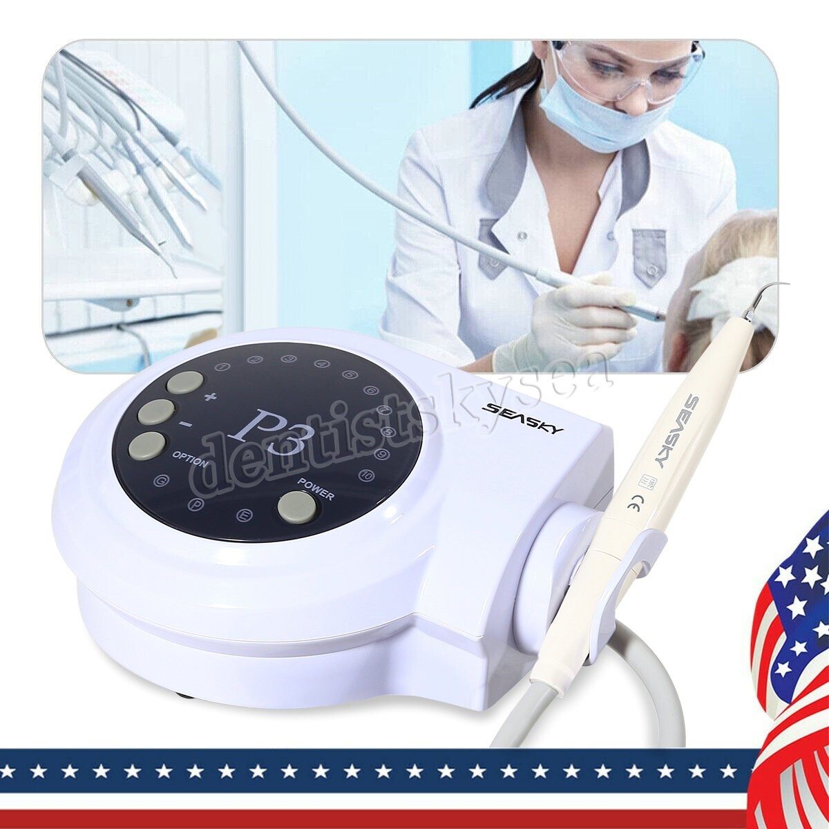 Portable Dental Ultrasonic Piezo Scaler w/ Handpiece Tips fit DTE Satelec EIS