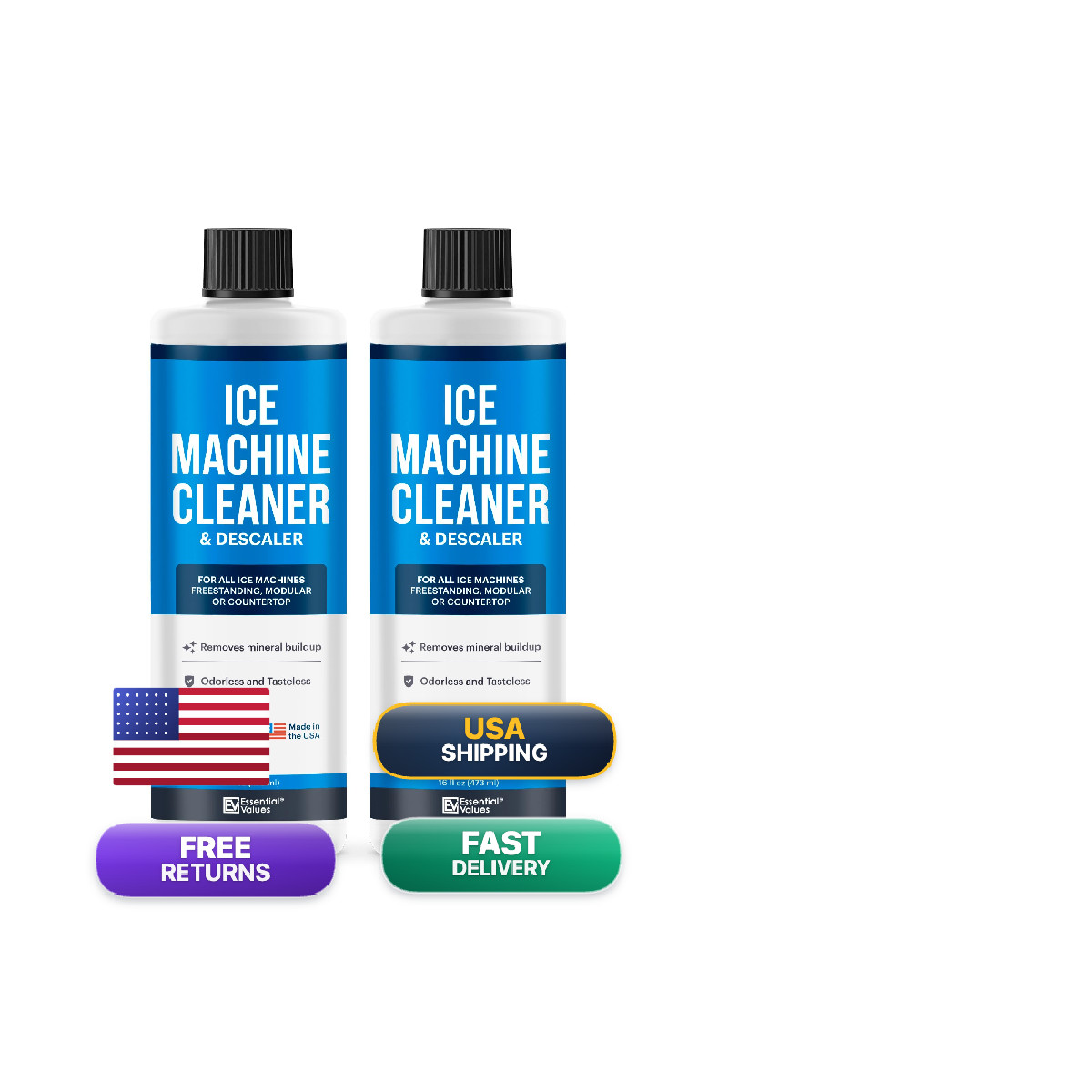 Essential Values 2-Pack Ice Machine Cleaner And 16 Fl Oz Nickel – Ice