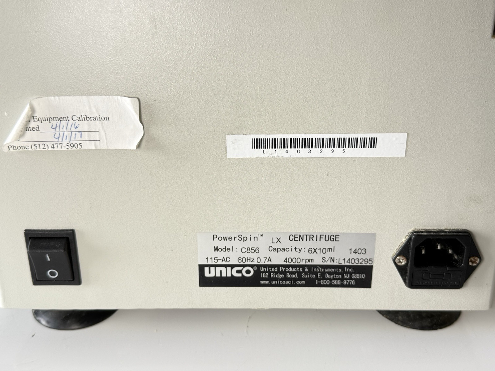 Henry Schein Unico C856 PowerSpin LX Benchtop Fixed Bucket Rotor Centrifuge