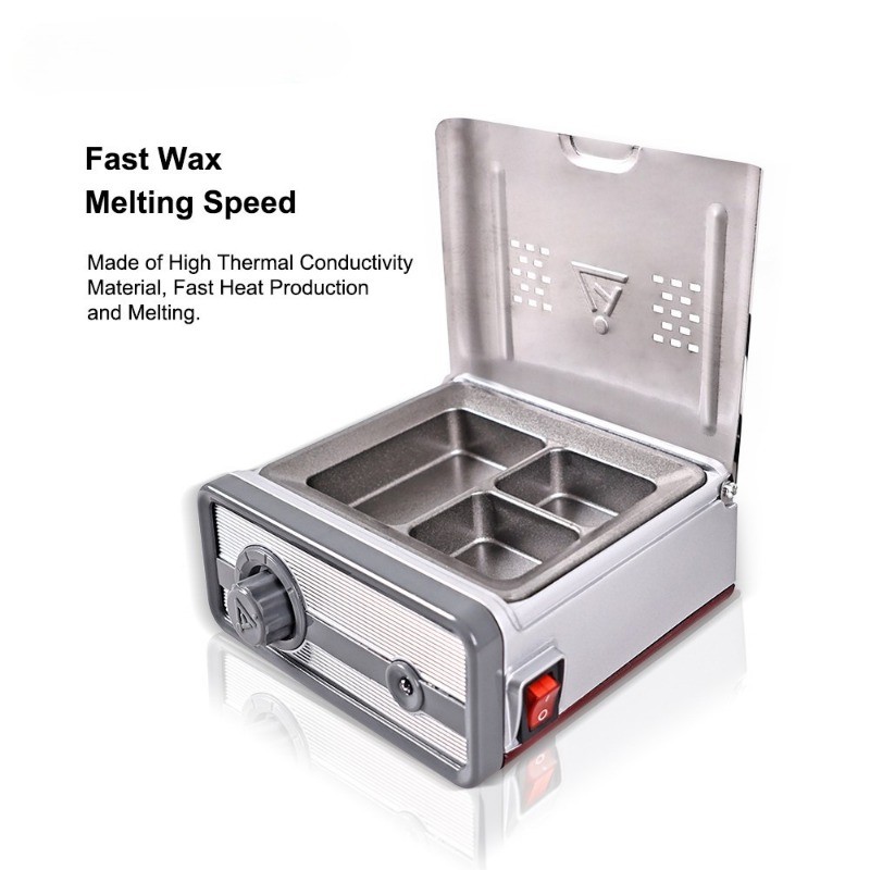 Dental Lab 3-Well Wax Heater Pot 300W Analog Melter for Dipping& Modeling 0-150℃