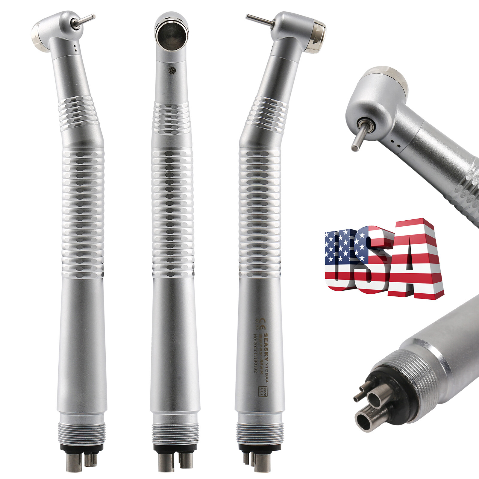 10Pc USA Dental High Speed Handpiece Push Button 4H Turbina Fit 1.6mm Burs