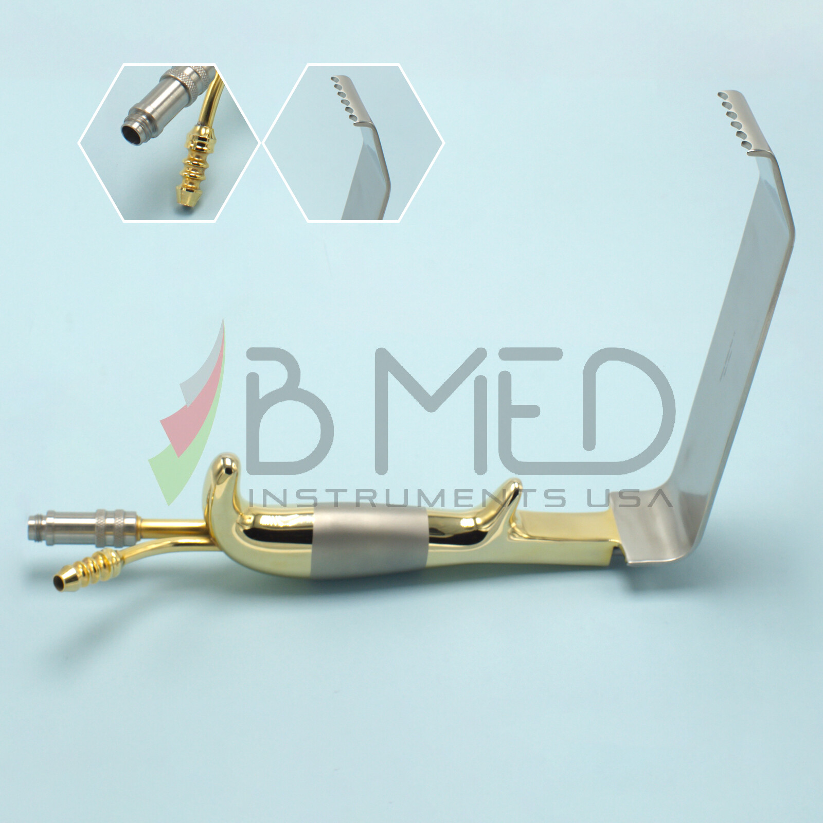 OR Grade Tebbetts Breast Retractor 36 x 160mm Fiber Optic & Suction Augmentation