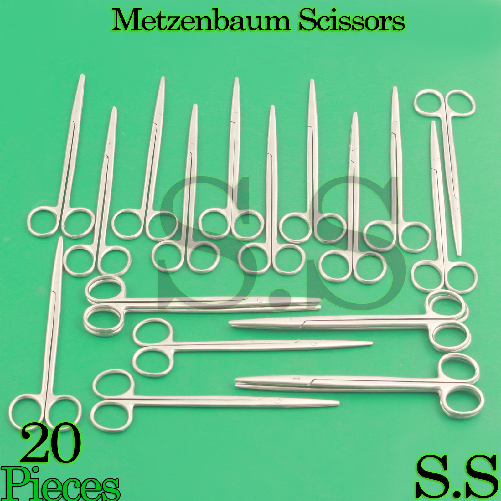 20 Pieces Of METZENBAUM Scissors 8″ Straight Surgical Veterinary Instruments