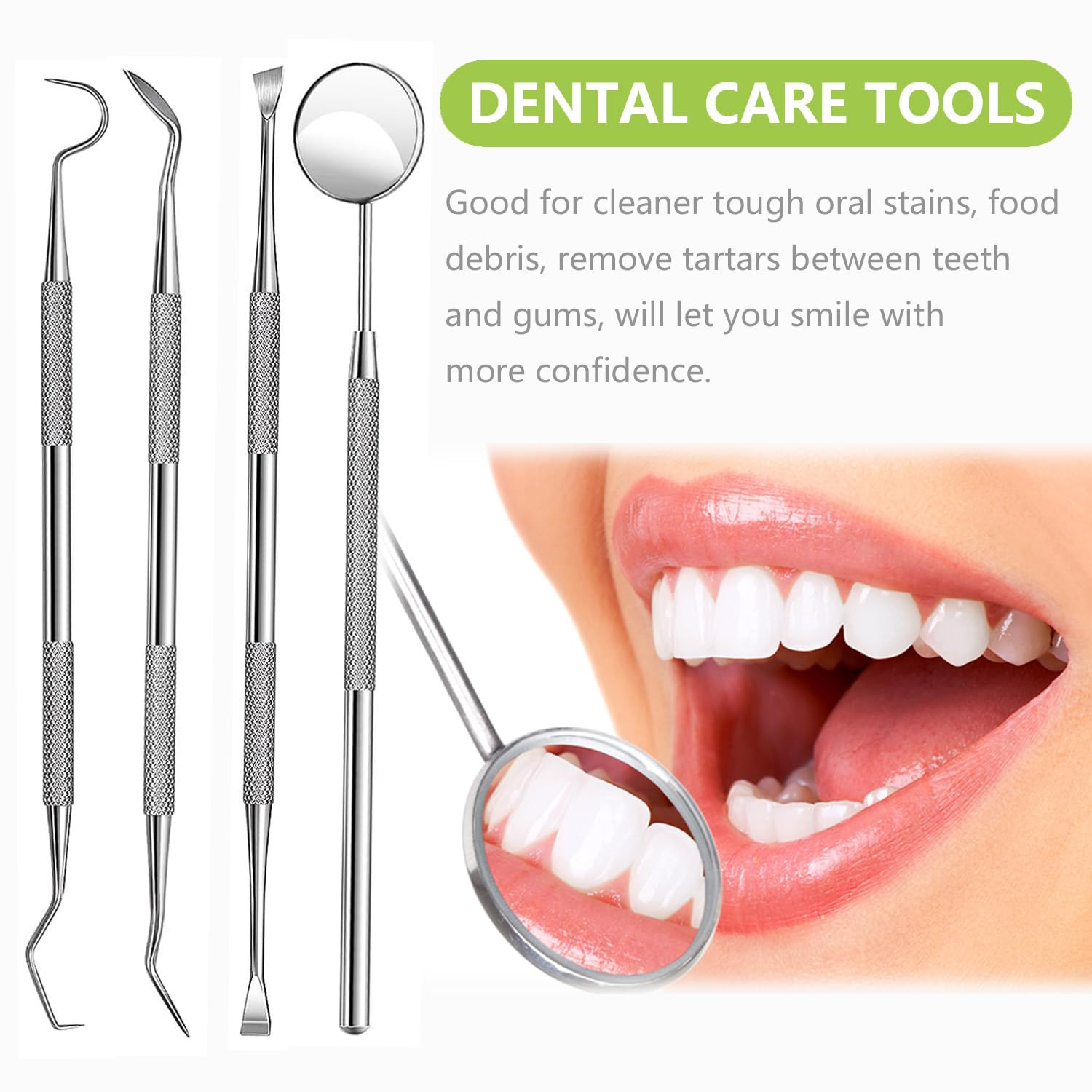 Dental Tools, Professional Teeth Cleaning Oral Care Hygiene Kit, Stainless Steel