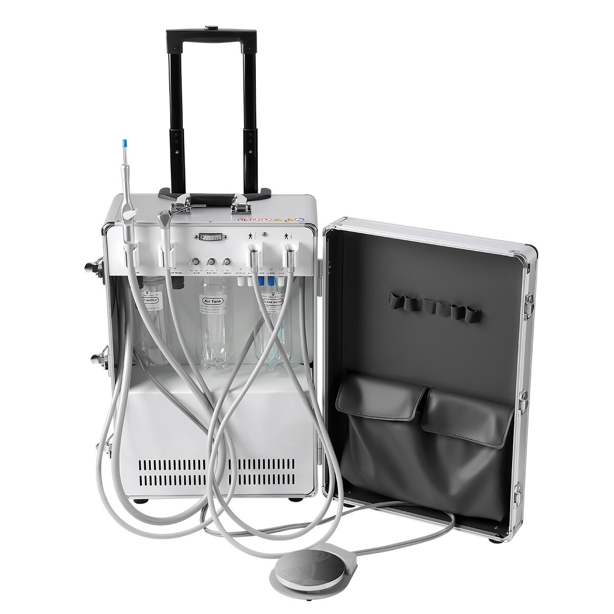 P204 Mobile Portable Dental Unit System Built-in Air Compressor Rolling Case