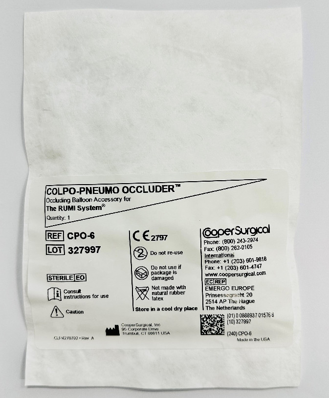 *1-Pack* Cooper Surgical Colpo-Pneumo Occluder Sterile For RUMI System CPO-6