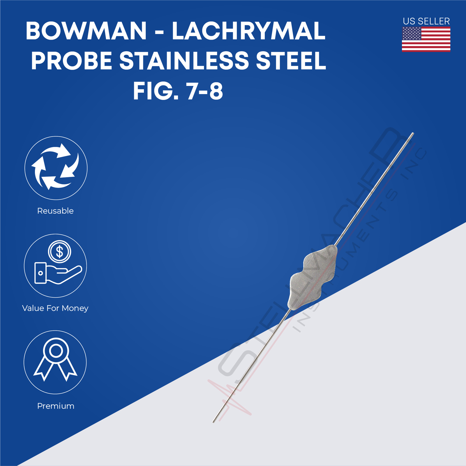 Bowman – Lachrymal Probe, stainless steel (Cylindrical)