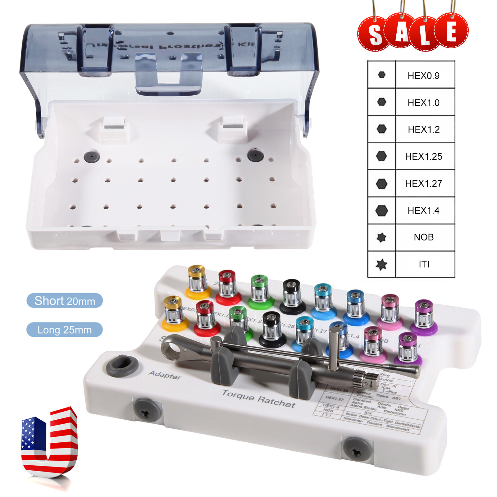 Dental Implant Screw Remover Kit Surgical Tool Instrument Torque Box de