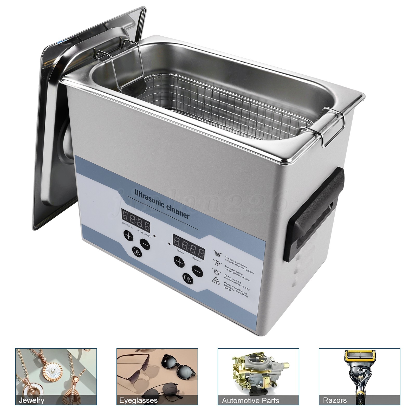 3.2L Ultrasonic Cleaner Timer Heating Machine Digital Industrial Sonic