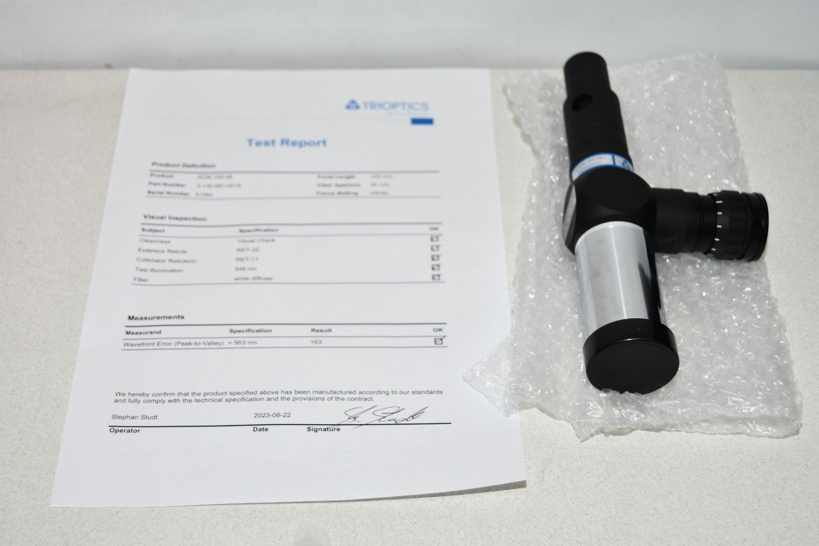 ^ Trioptics 22880 Autocollimation System f=100m #X7302