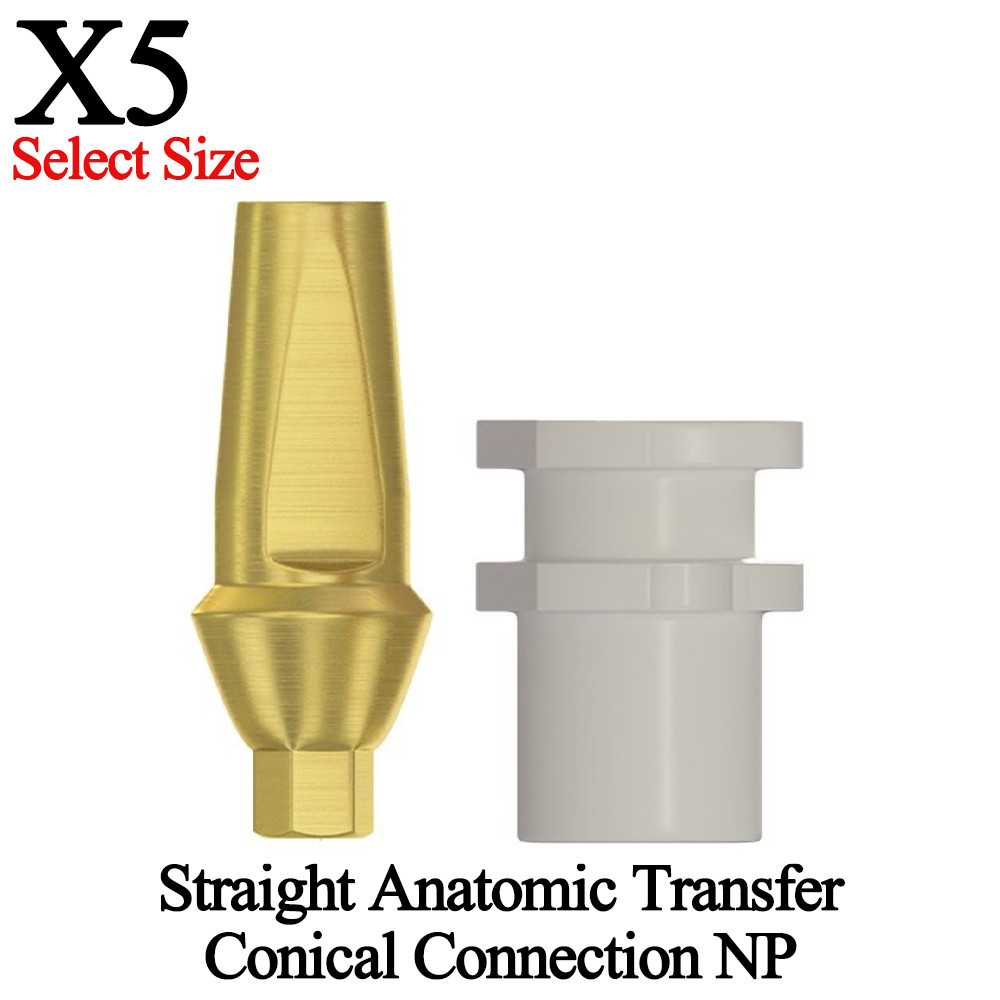 5x Dental Conical Connection NP Straight Anatomic Transfer Fixture Prosthetic
