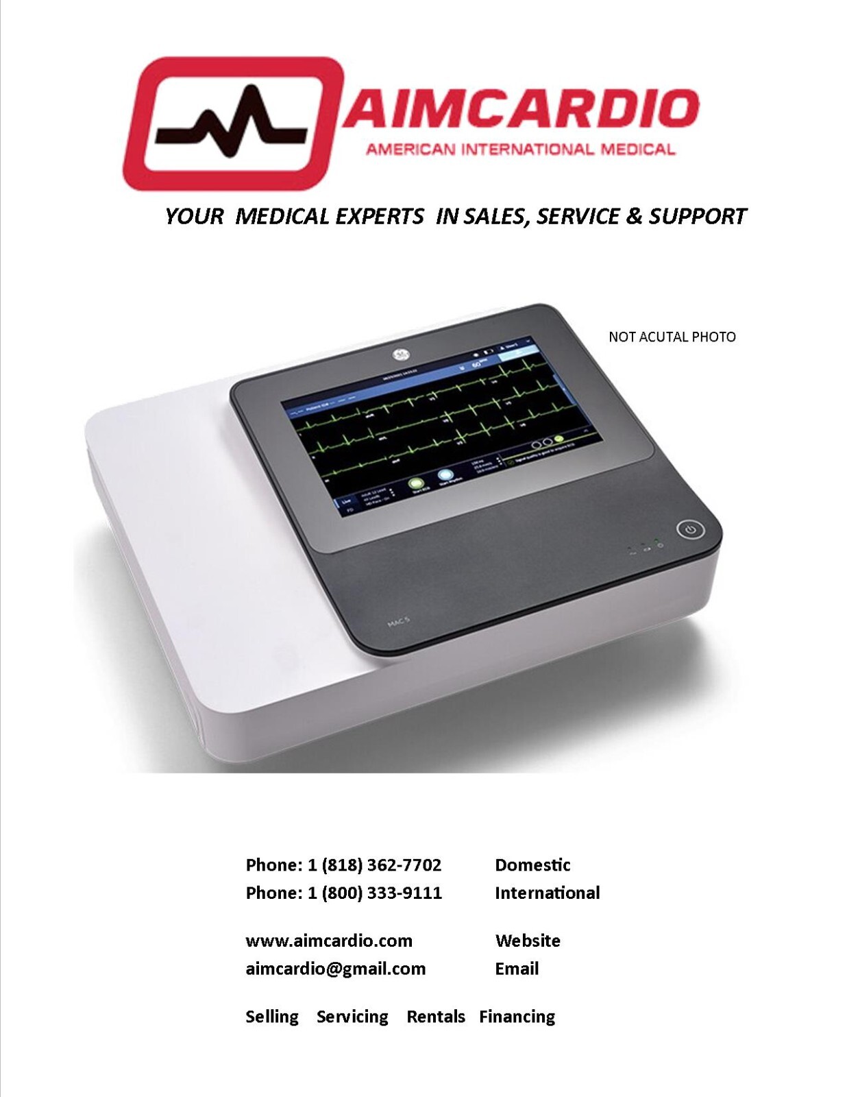 GE Mac 5 EKG|New| Patient Ready|3 Years Warranty