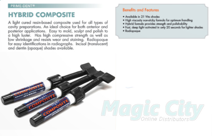 *FAST SHIPPING* Prime-Dent Light Cure Hybrid Dental Resin Composite A1 Syringe