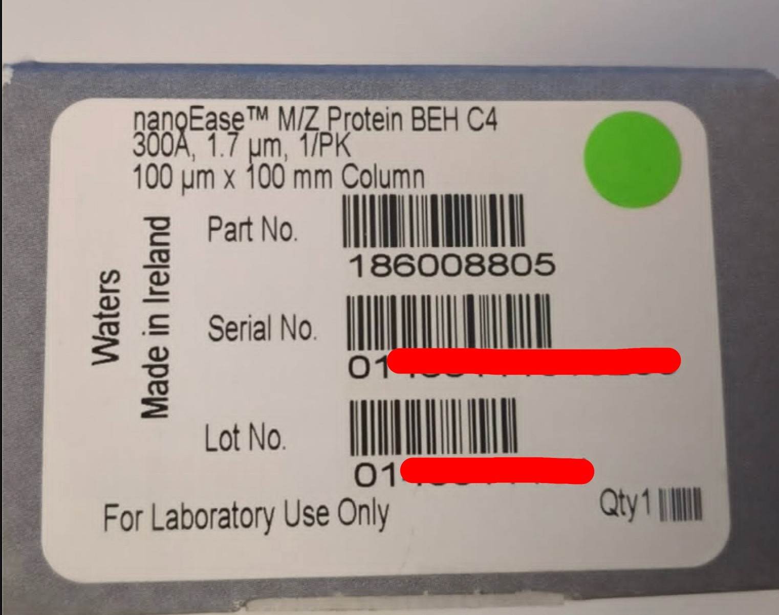 ACQUITY UPLC nanoEase M/Z Protein BEH C4 Column, 300Å, 1.7 µm, 100 µm X 100 mm