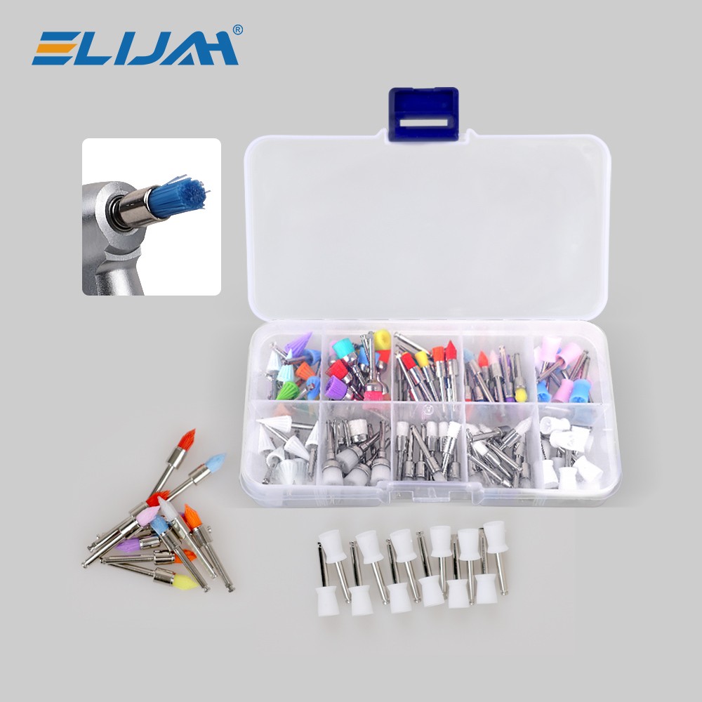 Dental Latch Tapered Rubber Bristle Polishing Cups&Brushes Tooth Prophy Polisher