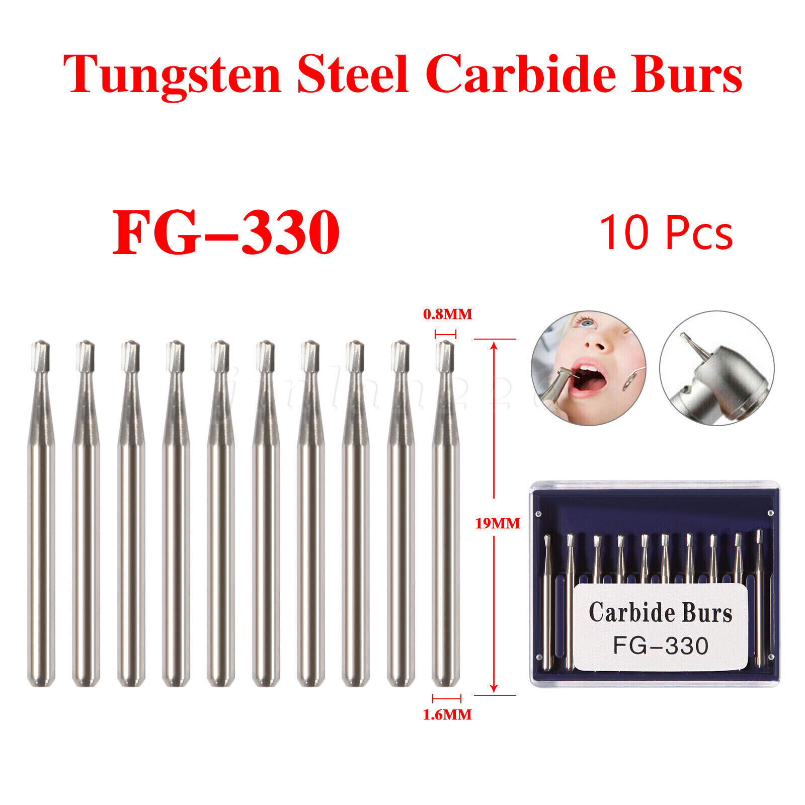 Brocas de pulido de fresas carburo de tungsteno dental FG Recorte / Acabado Bur