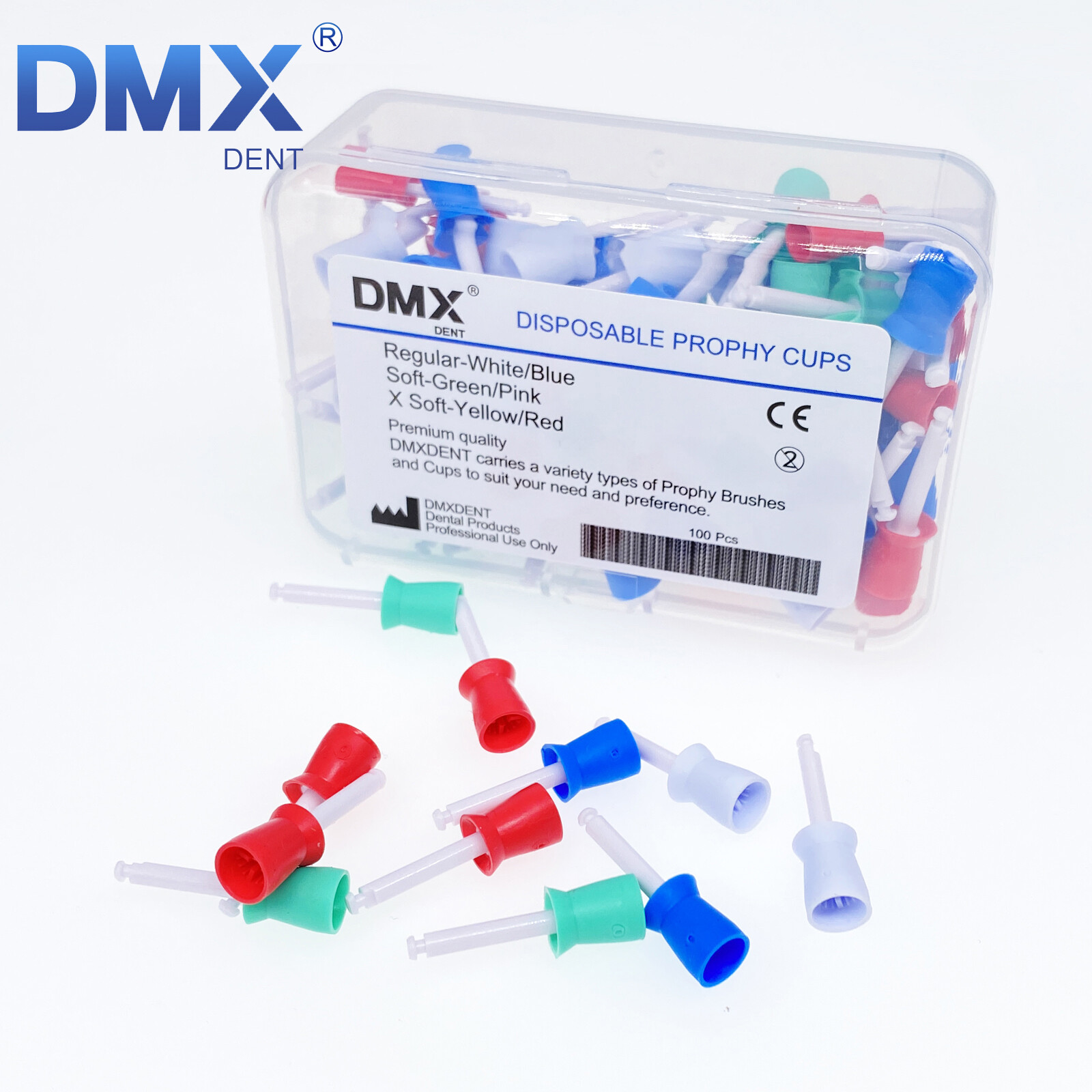 100-1000 Dental Rubber Prophy Tooth Teeth Polish Polishing Cups Latch Type Brush