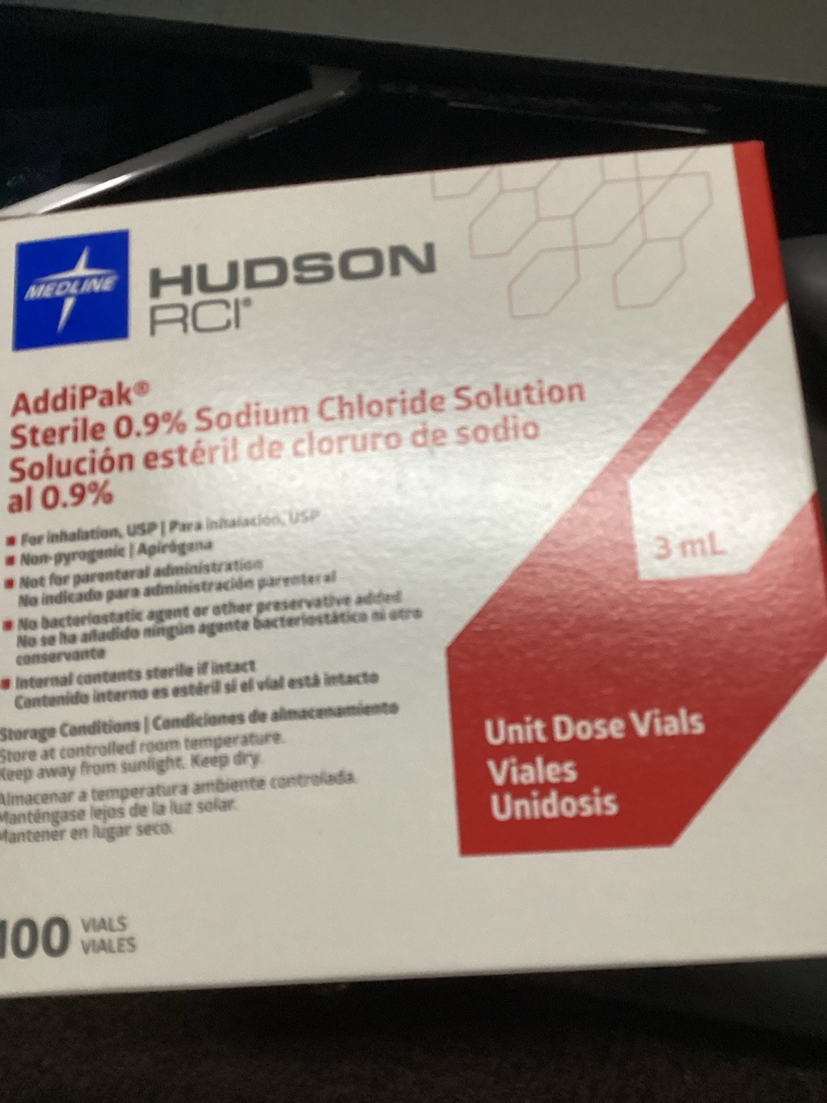 Addipak Sterile Saline Solution 0.9% 3ML (Box Of 100) New Sealed Ships Today