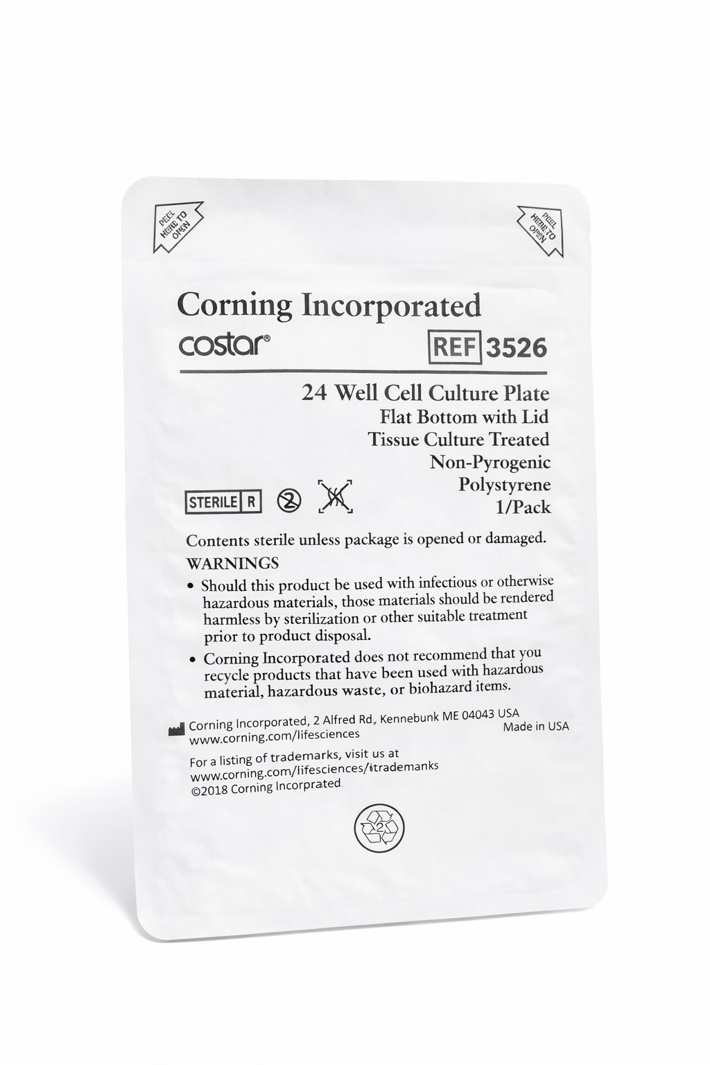 Corning 3526 24 Well Cell Culture Plate TC Treated Flat Bottom w/ Lid – Case