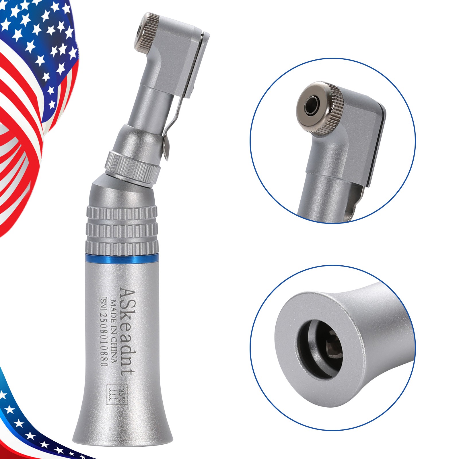 SEASKY Dental Push Button Slow Low Speed Contra Angle Handpiece Fit E-TYPE MOTOR