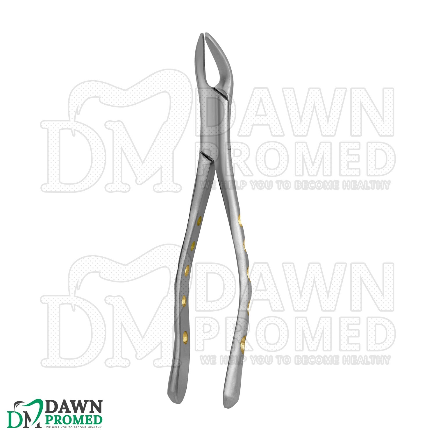 Dental Extracting Forceps #151 P-1 Gold Hollow Python Grip Handle German Grade