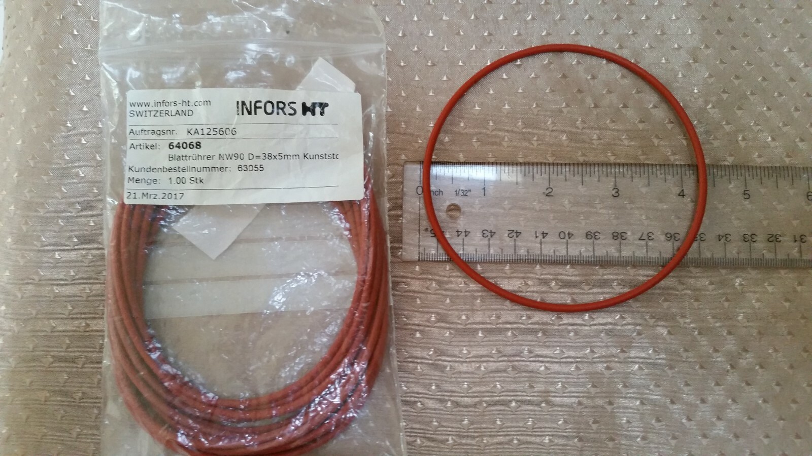 One of Infors HT Silicone O-ring ~ 4″ ID Bioreactor Fermenter Sealer New