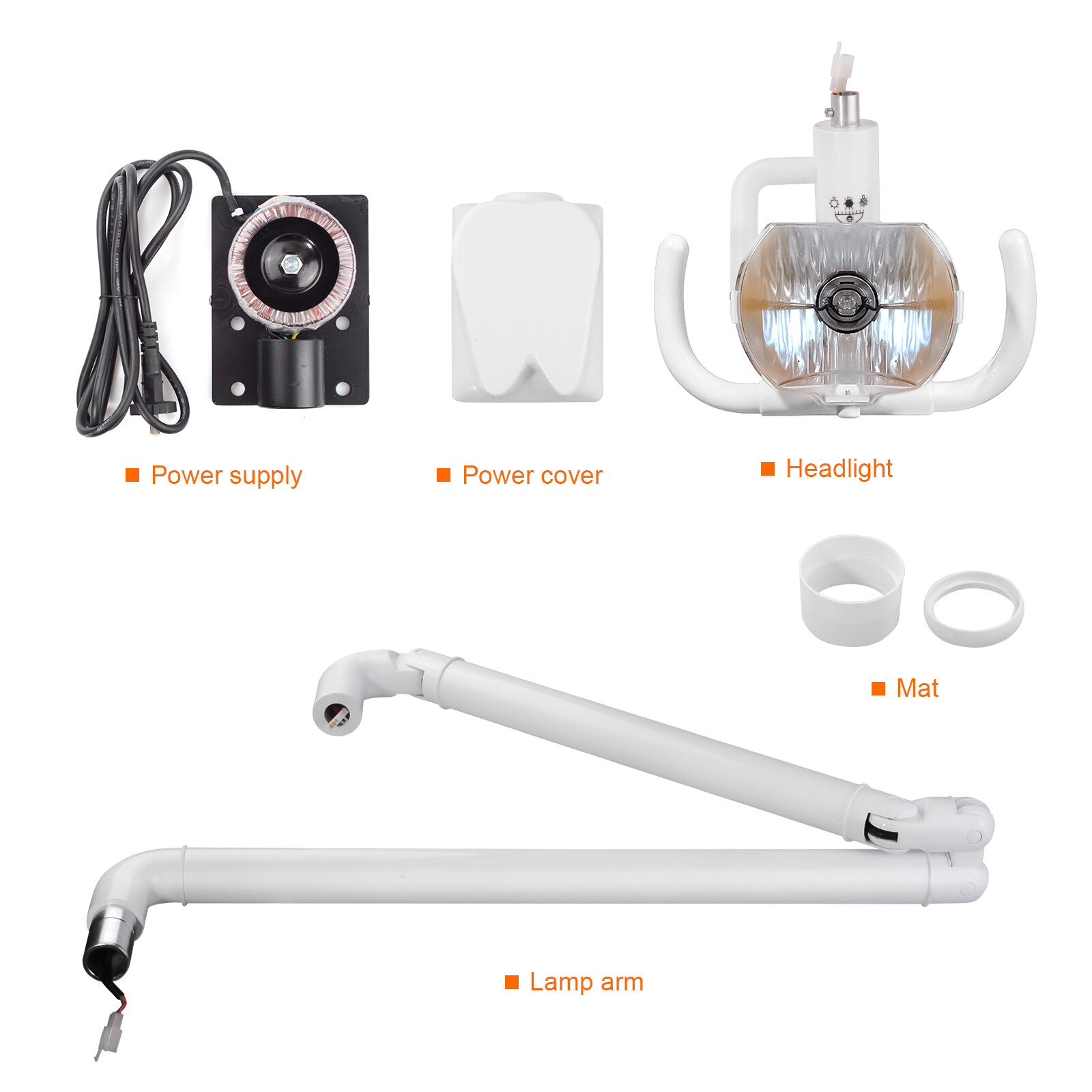 50W Wall-Mounted Dental Surgical Halogen Light Shadowless Lamp Light with Arm US