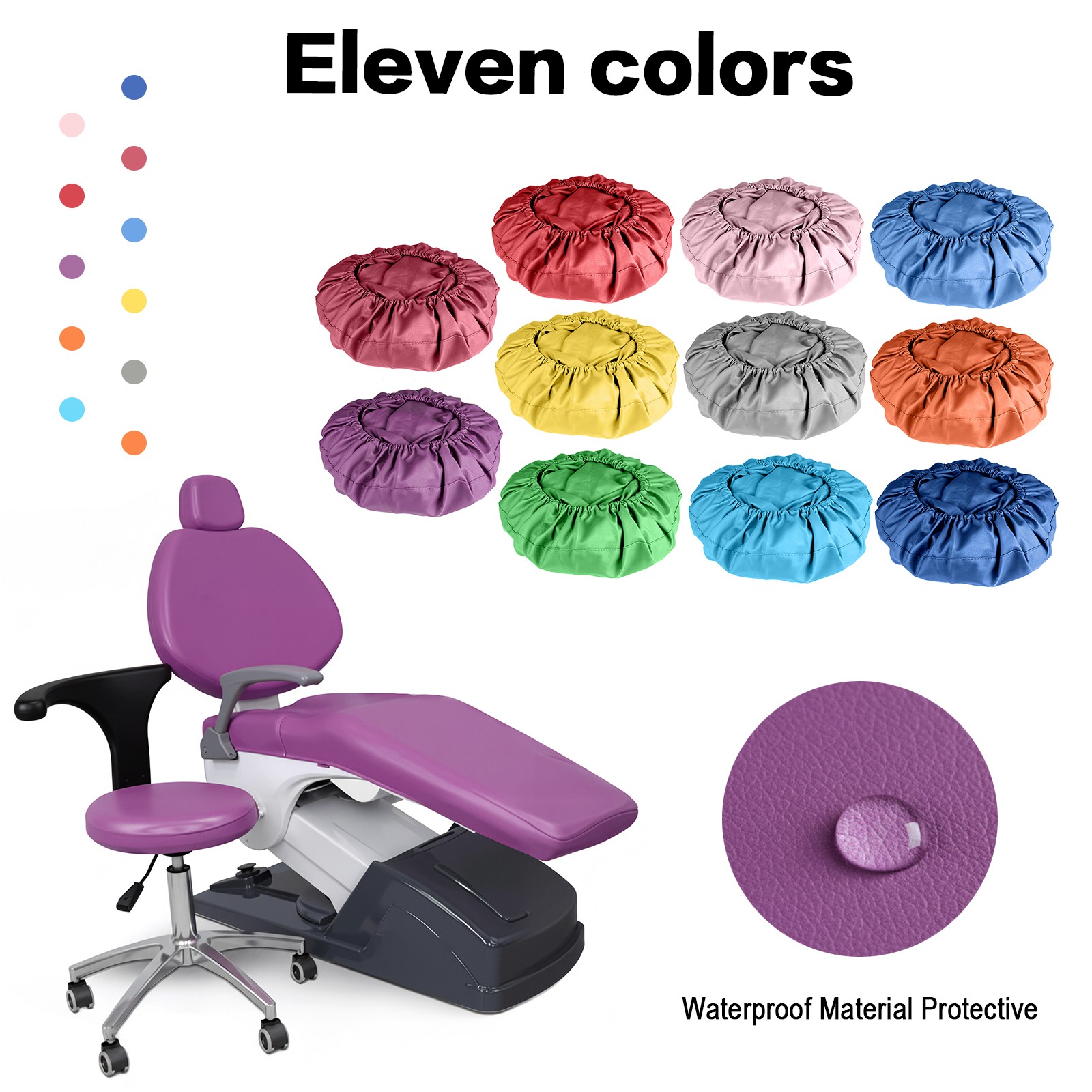 4Pcs/Set Colorful Dental Chair Seat Cover Waterproof Chair Protective Sleeves PU