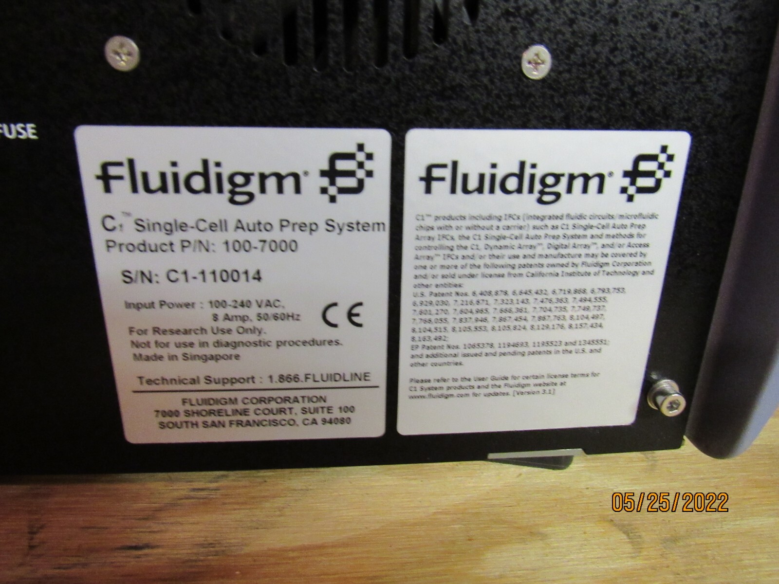 FLUIDIGM C1 Single-Cell Auto Prep System P/N 100-7000 GUARANTEED
