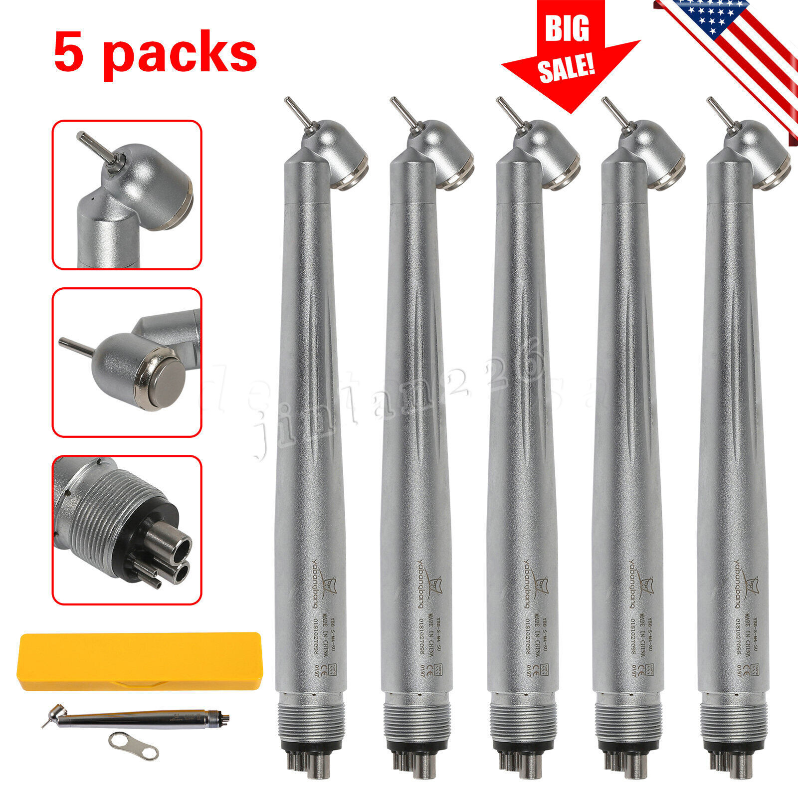 Dental 45 Degree Surgical High Speed Handpiece Push Button 4Hole yabangbang WCA4