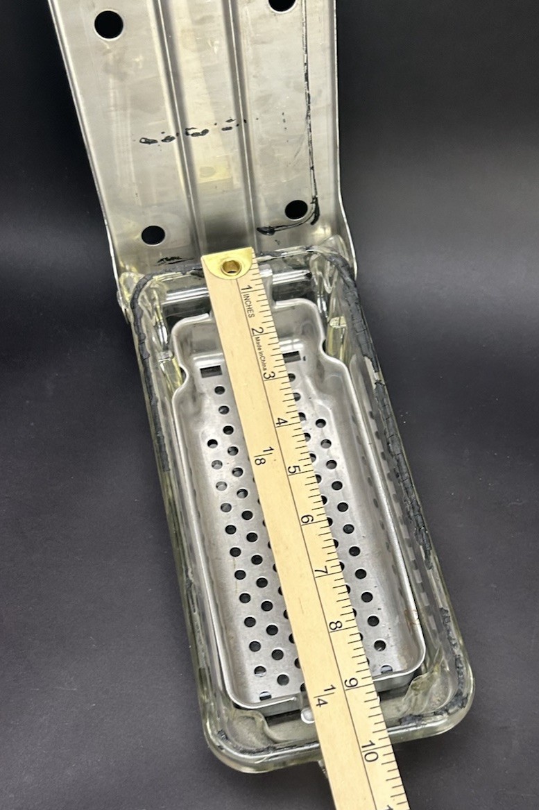 BP Bard-Parker Pyrex Glass & Stainless Steel Instrument Sterilization Tray