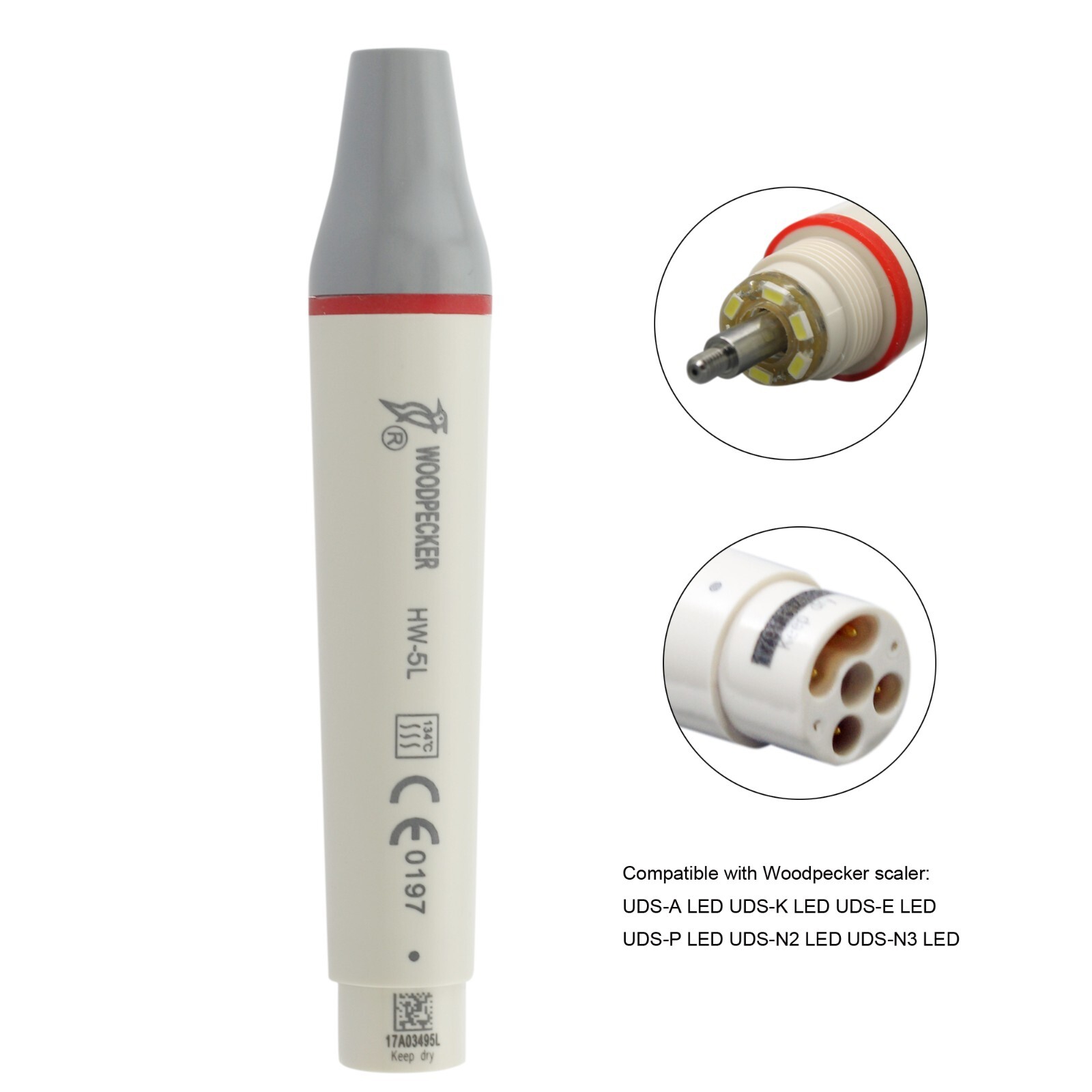 Woodpecker UDS-N2 LED Dental Ultrasonic Scaler Handpiece Piezo Tips G1 P1 HW-5L