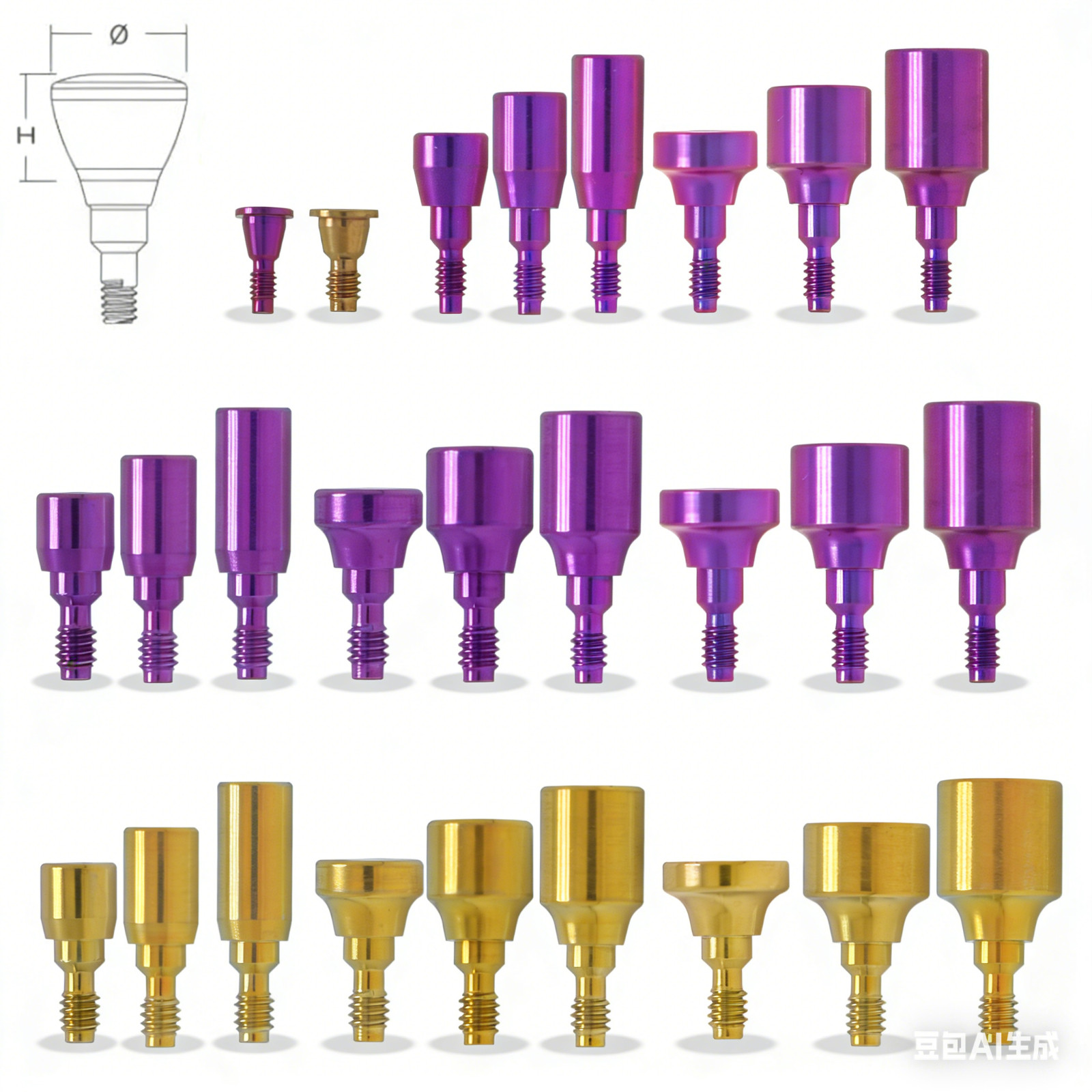 Nobel Active Compatible Healing Abutment NP RP ∅3.6 5.0 6.0 Conical Dental Caps