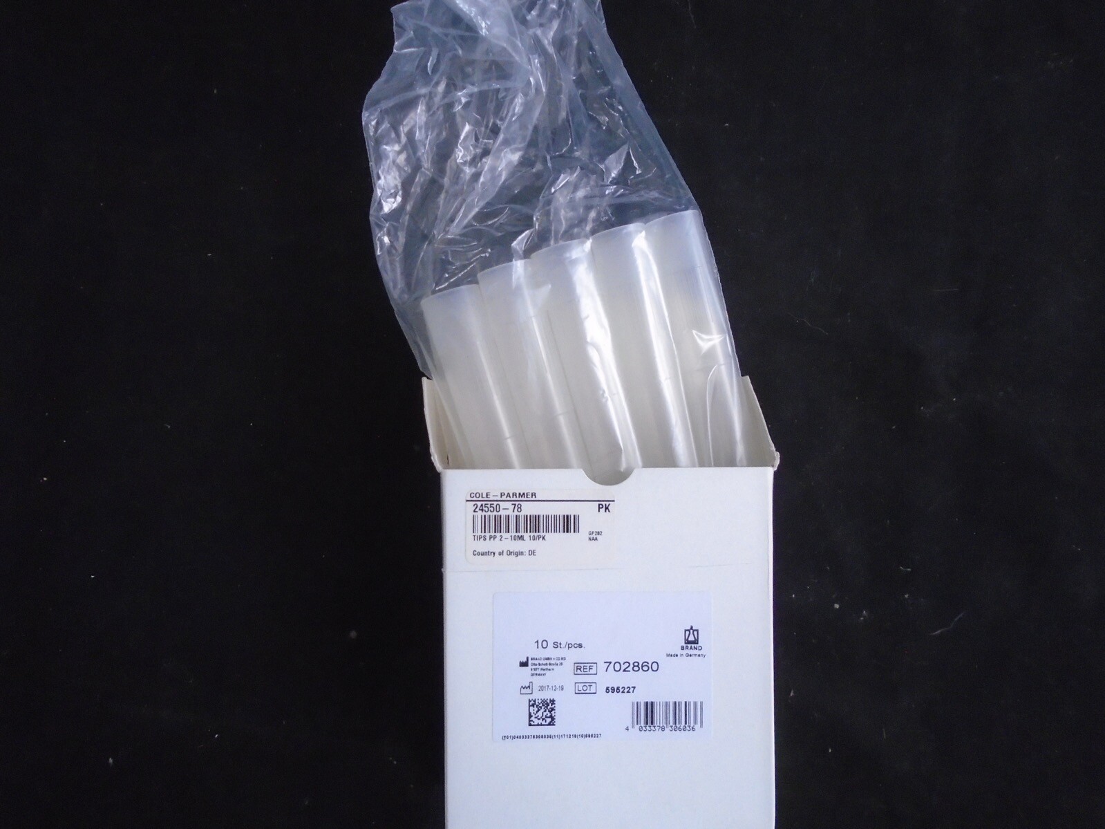 BRANDTECH PP Tips Positive Displacement Pipettor Reusable 2-10 ml 10/Pk
