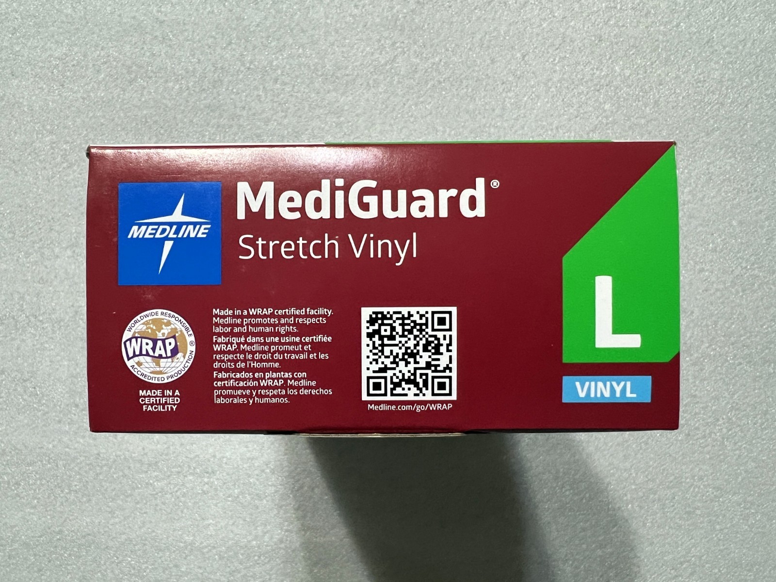 Medline MediGuard Stretch Vinyl Powder-Free Gloves – Large ,Nails Salon & More