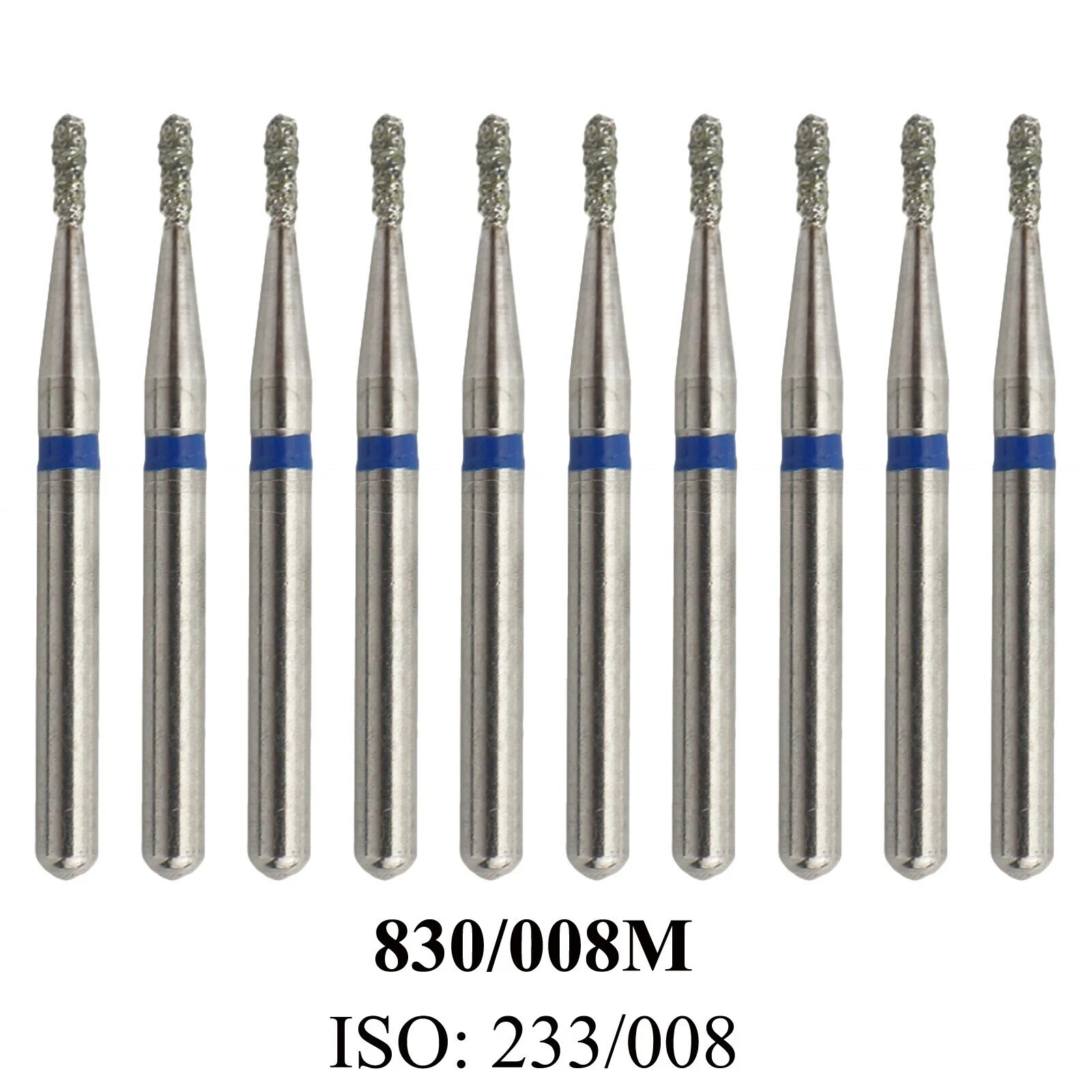 Dental Diamond Bur 830/008M FG Pear Medium Grit Burs High Speed Burr 10Pc/PK