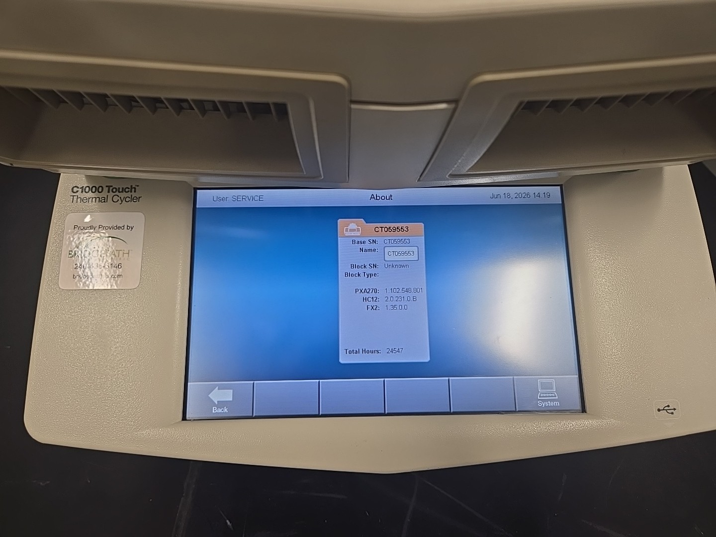 WORKING: BioRad C1000 Touch Thermal Cycler (Base Unit)