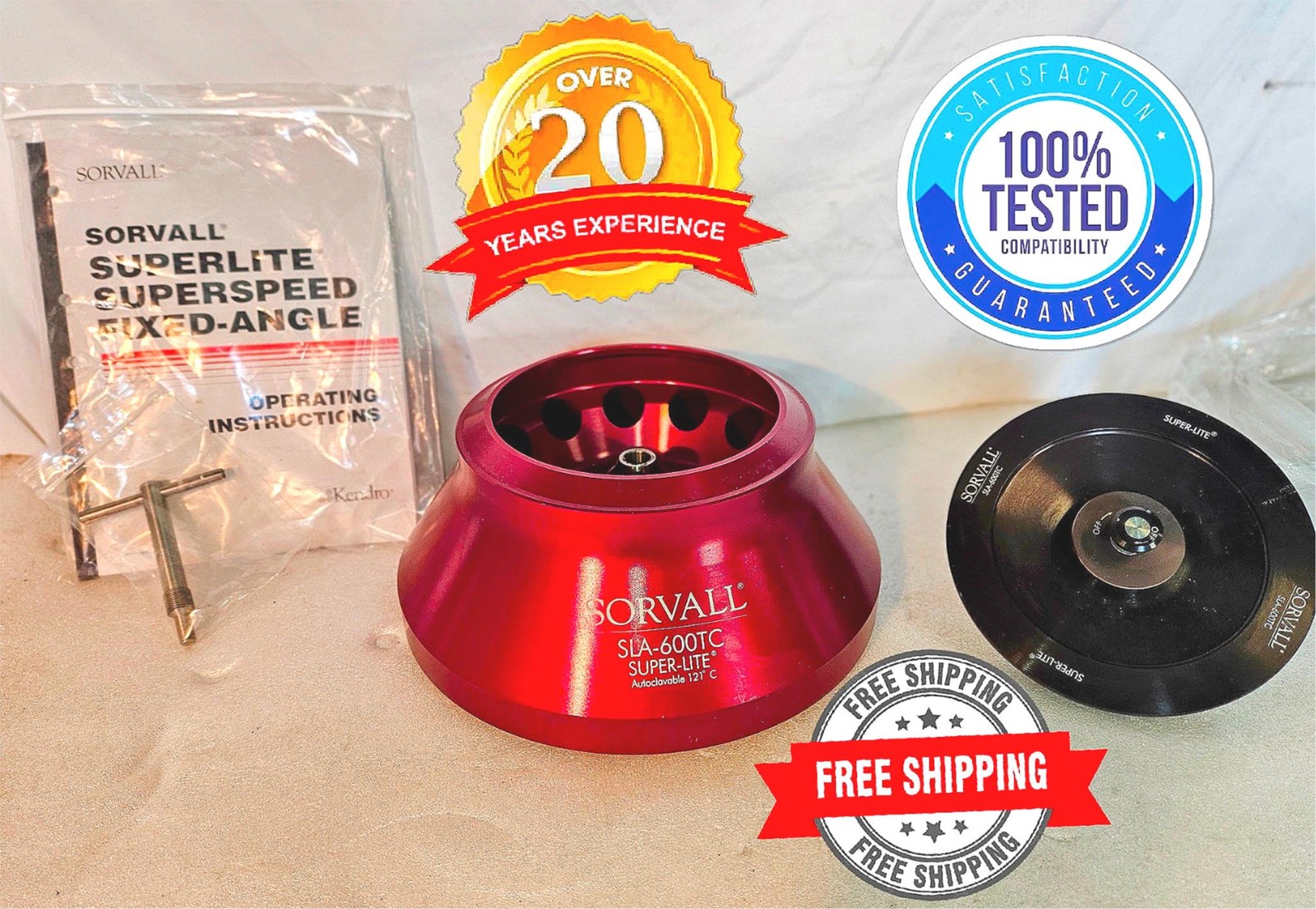 90-DAY-WARRANTY SORVALL SLA-600TC SUPER-LITE RC PLUS SS CENTRIFUGE ROTOR 12x50ml
