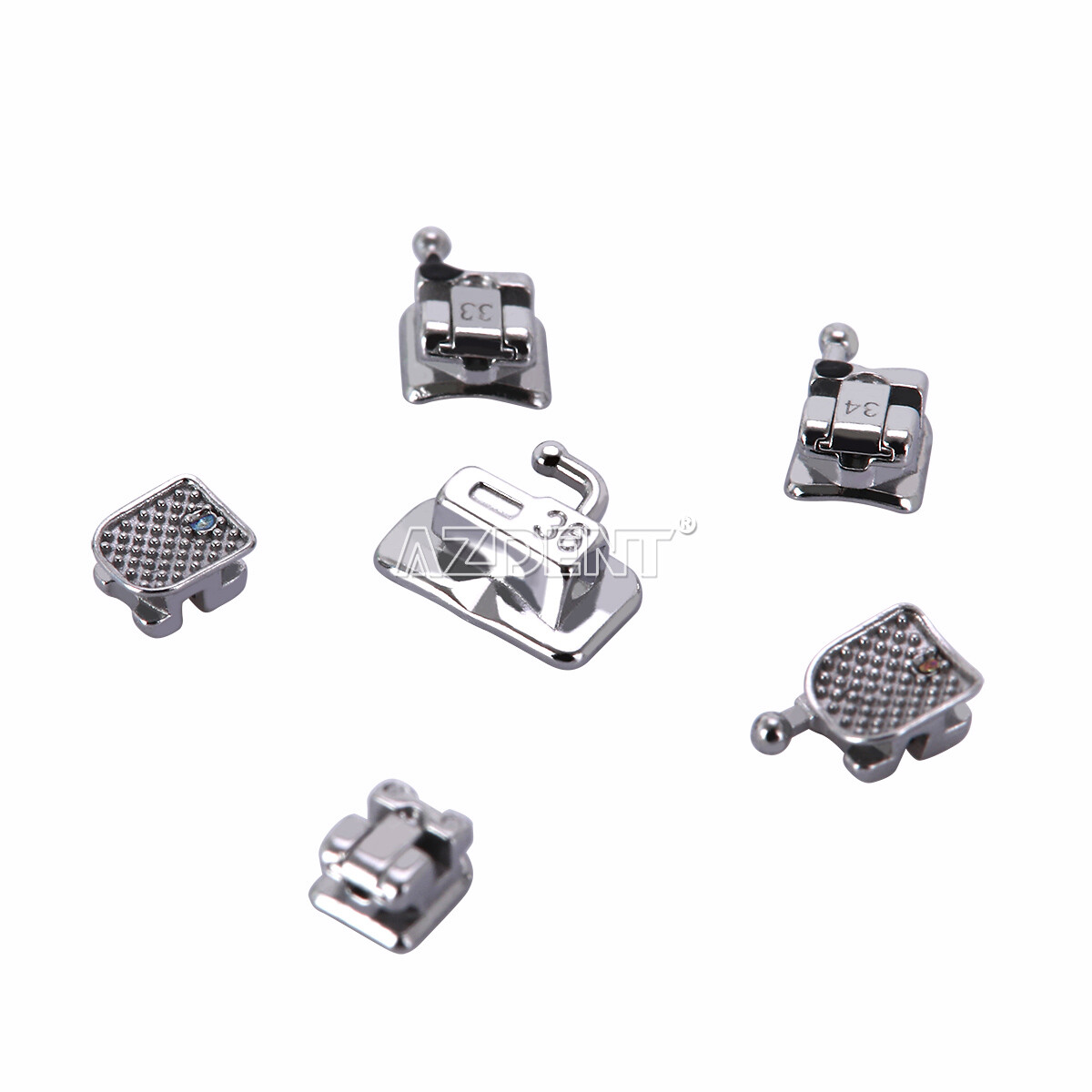 10X AZDENT Orthodontic MIM Self Ligating Braces Bracket Mini MBT .022 Hooks 345